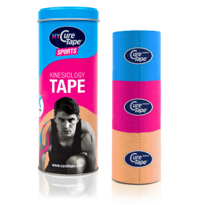 My CureTape Sports-kinesiotape blauw-roze-beige