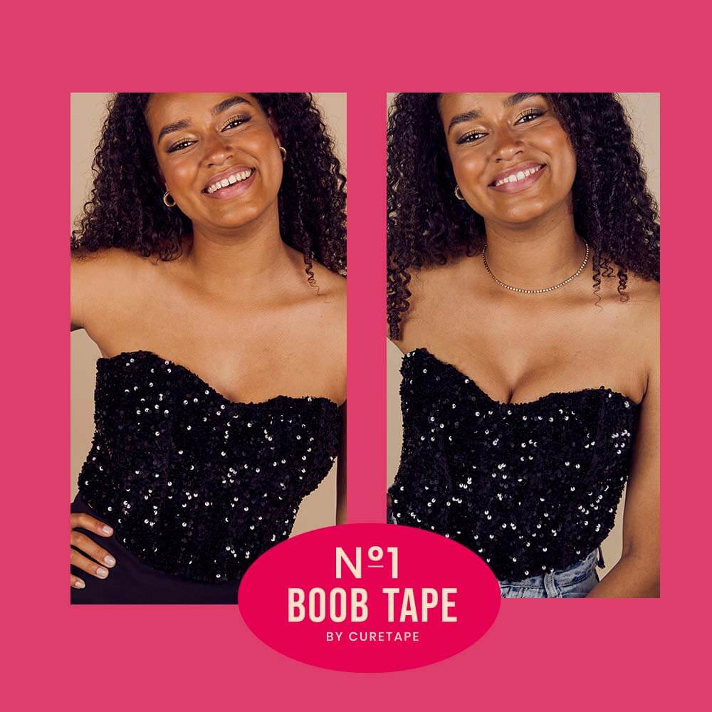 boob tape voor en na