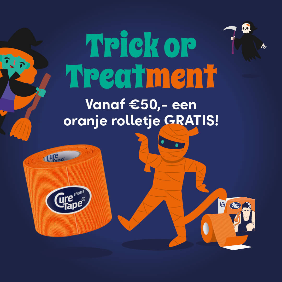 Gratis oranje rol CureTape® Sports 2,5 m - Halloween actie - Image 2