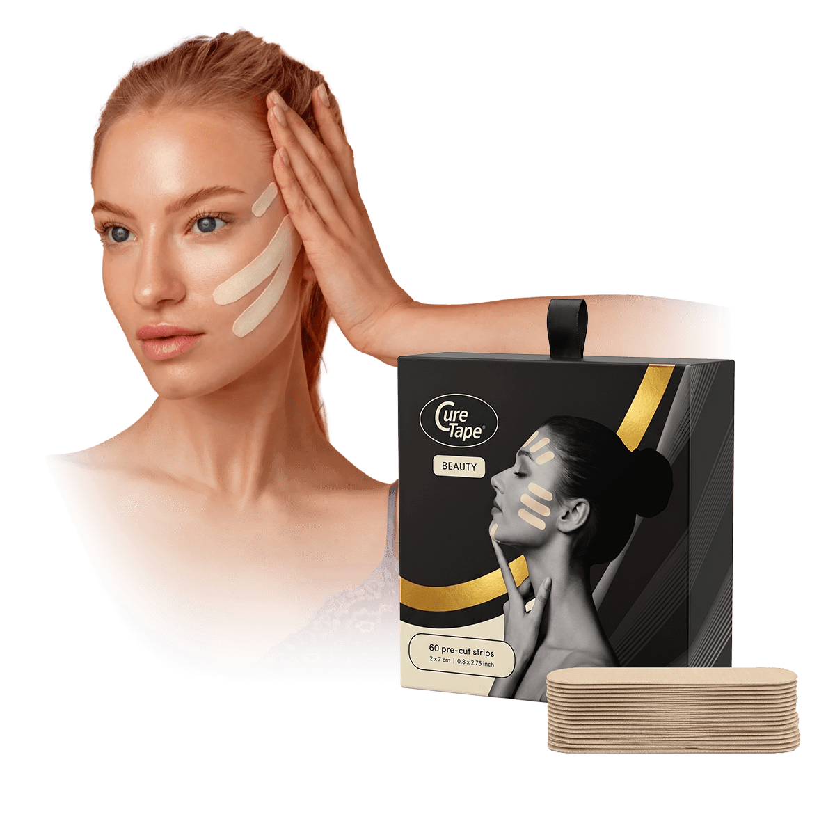 CureTape® Beauty Pre-cut (60 strips) - Face Taping, Beauty Taping